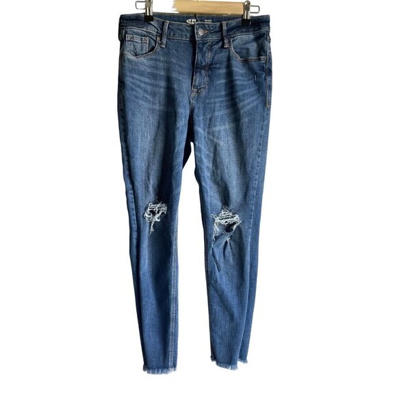 Old Navy Rockstar Super Skinny High Rise Secret-Slim Pockets US 8 Raw Hem - Picture 1 of 8